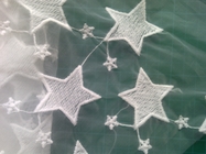 Dantel Kumaş işlemeli Pentagram Qmilch organze, yıldız dantel kumaş