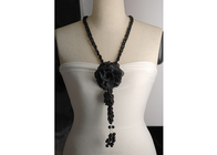 Lady Black Kişiselleştirilmiş Kumaş Çiçek El Örgü Kravatlar Triko ve Bluz için
