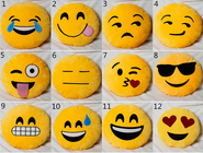 Emoji Emoticon Sarı Yuvarlak Minder ve Yastık Dolması Peluş Oyuncak