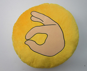 Emoji Emoticon Sarı Yuvarlak Minder ve Yastık Dolması Peluş Oyuncak