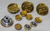4 Delik Özel Giyim Düğmeleri Parlak Altın Alaşımlı Metalli Yuvarlak Metal