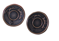 3D Özel Giyim Düğmeleri Kişiselleştirilmiş Logo Antik Pirinç Kabartmalı Logosu