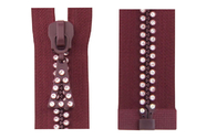 Nikel ücretsiz 2-satır uzunluğu elmas fermuarlar, Polyester bant ile 10# # 3
