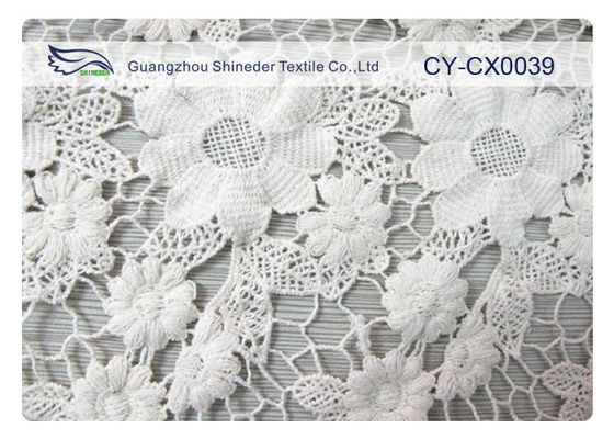 % 100 Beyaz / Yeşil / Mavi Renk CY-CX0039 ile Naylon Jakarlı Dantel Kumaş