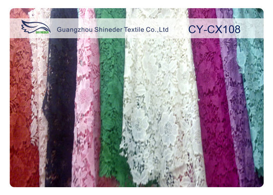120cm Genişlik CY-CX108 ile Naylon Pamuk İşlemeli Dantel Kumaş