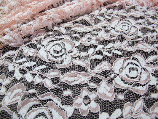 Mesh Örme Çiçek Dantel ile Pamuk Spandex Polyester Sıkı Dantel Kumaş