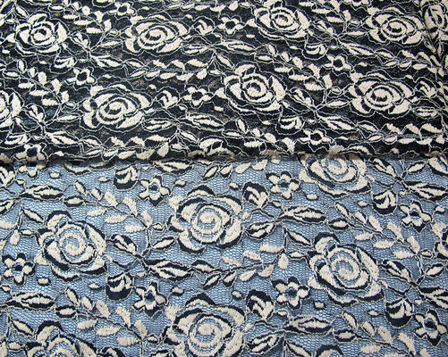 Mesh Örme Çiçek Dantel ile Pamuk Spandex Polyester Sıkı Dantel Kumaş