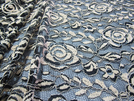 Mesh Örme Çiçek Dantel ile Pamuk Spandex Polyester Sıkı Dantel Kumaş