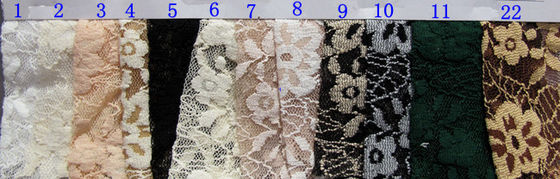 150cm Genişlik OEM / ODM CY-LW0652 Anti-Statik Spandex Elastik Dantel Kumaş