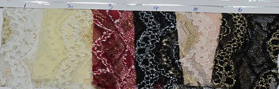 Elastik Lingerie Metalik Kuşgözü Dantel Kumaş, Anti-Statik ve Çok Renkli