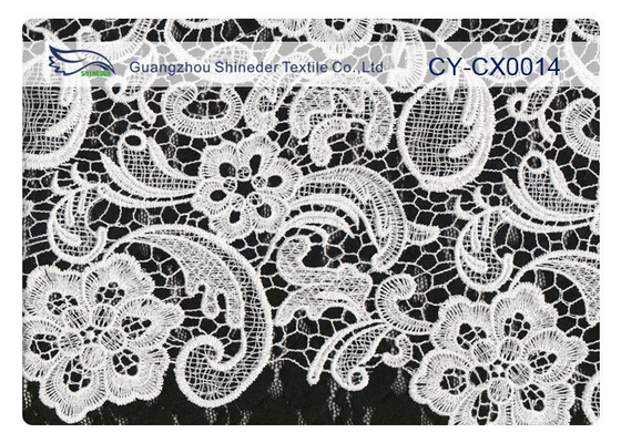 Elbise CY-CX0014 için OEM / ODM Özel Naylon İşlemeli Dantel Kumaş