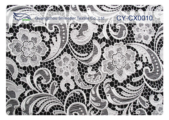 Çevre Dostu İşlemeli Dantel Kumaş, Naylon Dantel Pamuklu Kumaş CY-CX0010