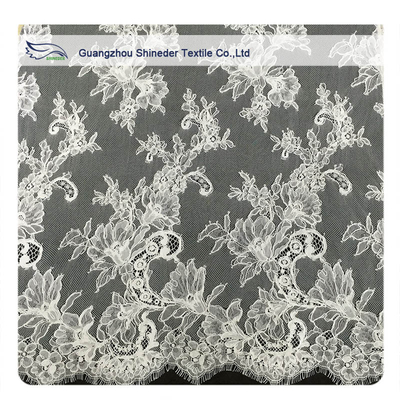 Fildişi kirpik Chantilly dantel Trim, Gelin krem kordon dantel kumaş