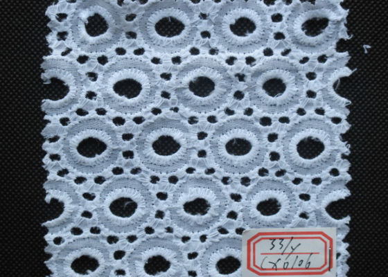 Bebekler İçin Saf Beyaz Pamuk Kuşgözü İşlemeli Dantel Trim SGS CY-CX0106 Wear