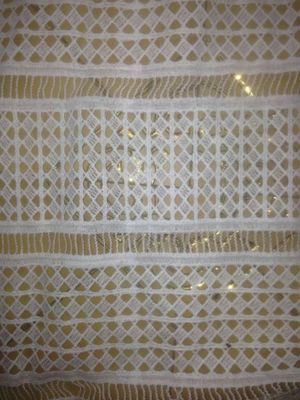 Kız Elbise için düzenli Desen Dekoratif Dantel Trim Çiçek Desen Beyaz