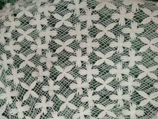 1.3m genişlik doğa pamuk dantel kumaş giyim moda SGS için