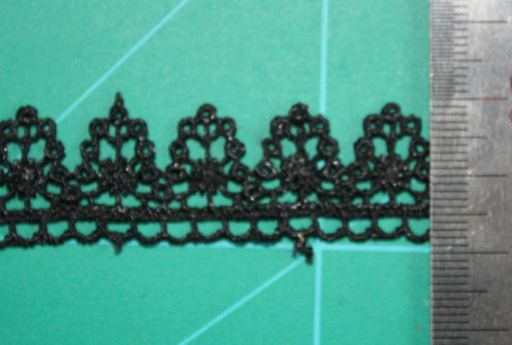 Beyaz / Siyah Color Poly Suda Çözünür Dekoratif Dantel Trim boyanabilme 2cm Genişlik