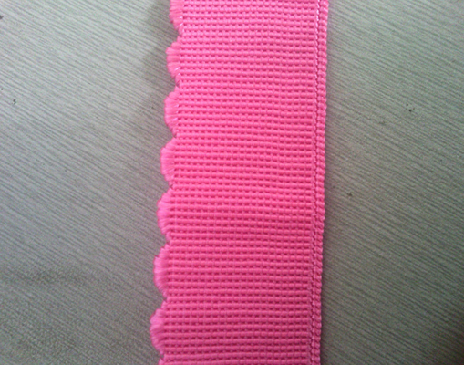 2.5cm sırt Pembe Elastik dokuma, tarak desen bir tarafı