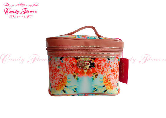 Özelleştirilmiş Küçük Çiçeksi Canvas Bag Seyahat Kozmetik Kılıfı Makyaj