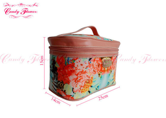 Özelleştirilmiş Küçük Çiçeksi Canvas Bag Seyahat Kozmetik Kılıfı Makyaj