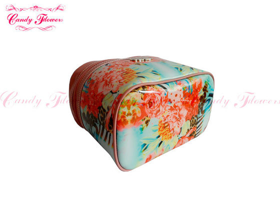 Özelleştirilmiş Küçük Çiçeksi Canvas Bag Seyahat Kozmetik Kılıfı Makyaj
