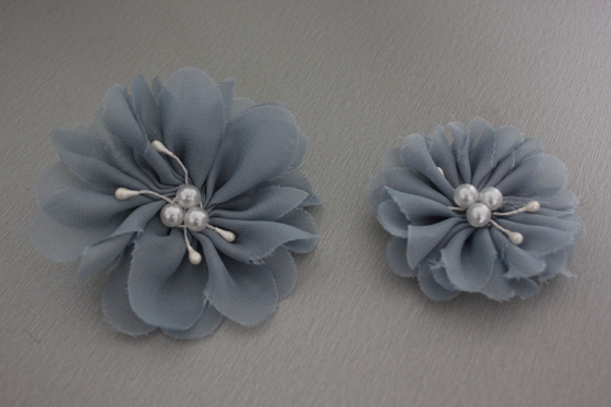 Gri Yapay Çiçek Korsaj, Kumaş Çiçek Corsages ECO dostu Dokuma