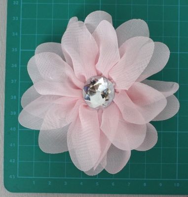 Şifon yapay pembe çiçek buketi, pim taklidi kumaş çiçek corsages