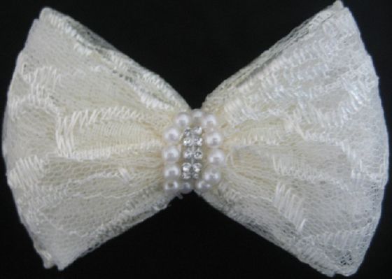 İnci / Taşlı Yapay Dantel Kumaş Çiçek Korsaj Bow Desen