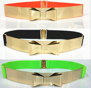 İnce 2cm - Kadınlar Metal bownot için 4cm elastik dokuma Kumaş Kemerler