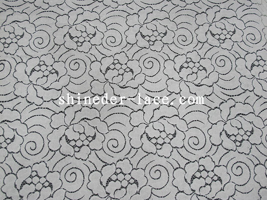 Giyim SYD-0171-1 için Rahat Ve Breathy Pamuk Naylon Dantel Kumaş Narin Çiçek Desenli